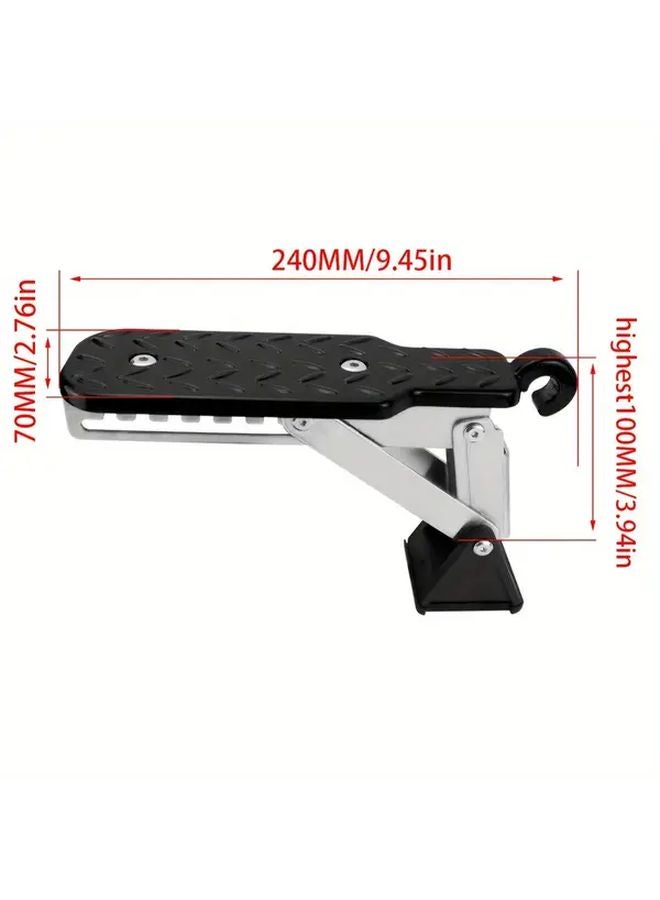 Orange Aluminum Rear Door Step Ladder Adjustable 7 Position Folding Roof Rack Entry Platform 500 lbs Capacity - Image 4